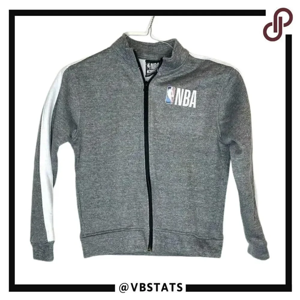 Boys NBA Medium Gray Full Zip Jacket